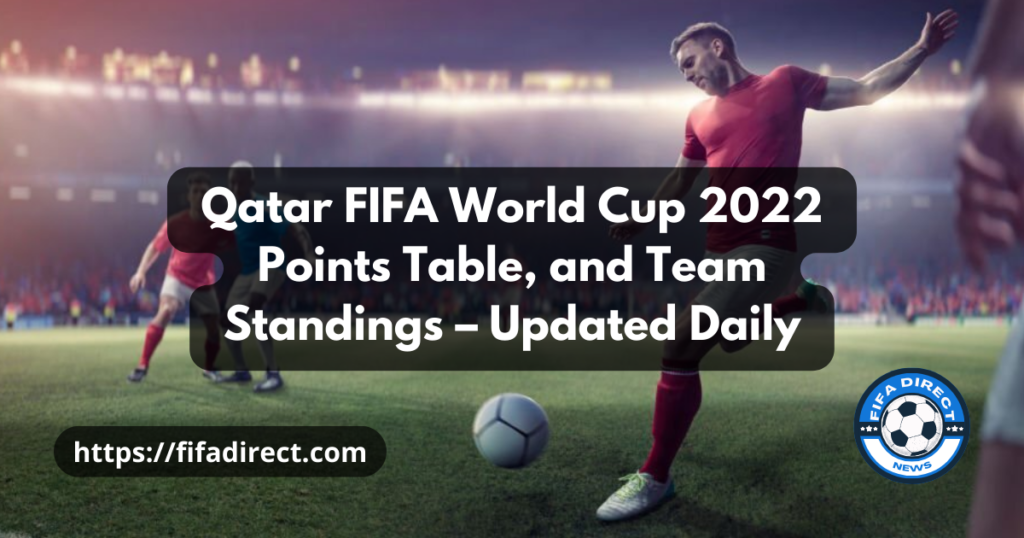 Qatar FIFA World Cup 2022 Points Table, and Team Standings
